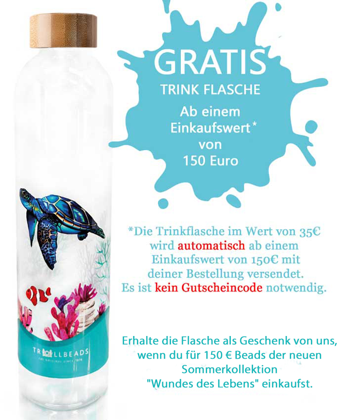 Bild von Trinkflasche *Nicht kombinierbar mit anderen Aktionen und Rabatten.(Ausnahne Anmelderabatt) Der Umsatz von 150€ muss mit dem Erwerb von Schmuckstücken der neuen Sommerkollektion erreicht werden
