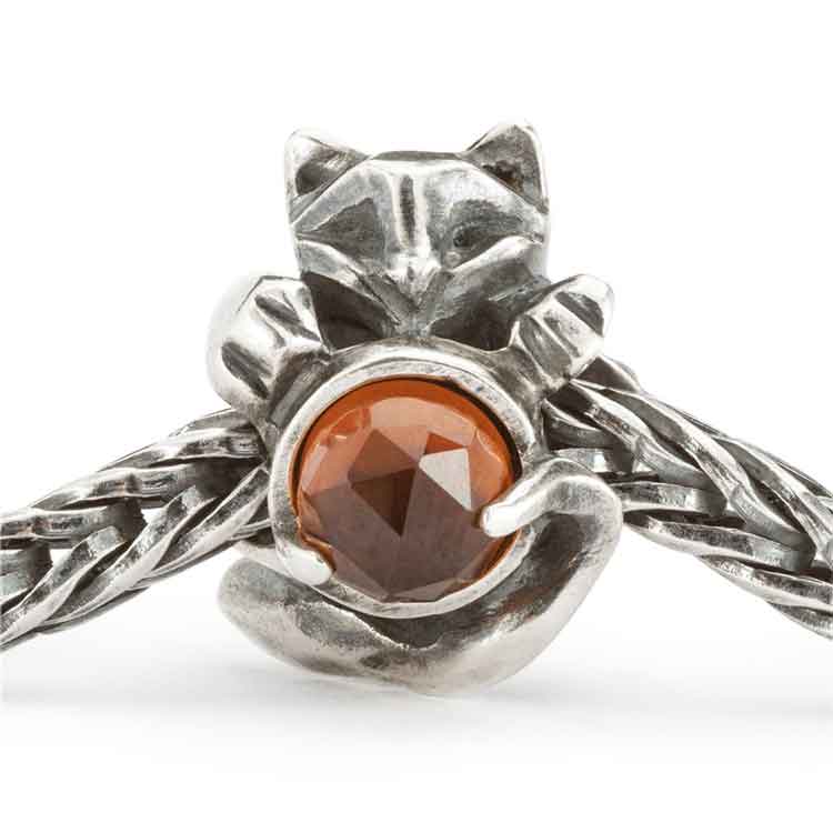 Trollbeads  Edle Pfötchen mit Hessonit Granat TAGBE-00306