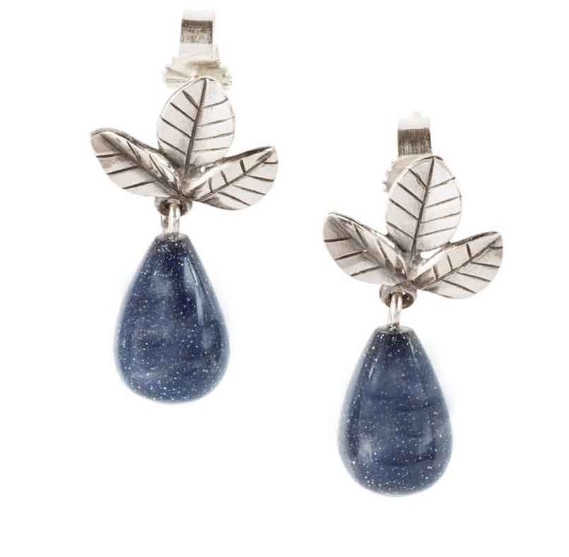 Bild von Blätter der Stärke Ohrstecker mit Blauem Goldstein TAGEA-00128