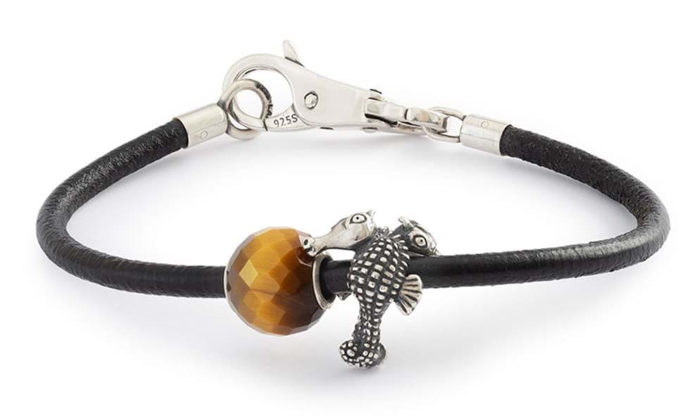 Bild von  Seepferdchen "Leder oder Silber Armband & Tigerauge