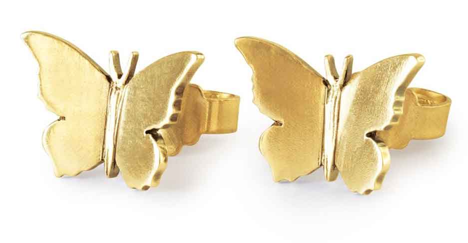 Flügelschlag Ohrstecker, 18k vergoldet TGPEA-00009