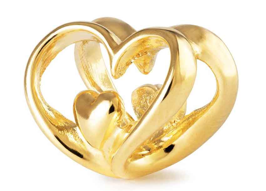 Herz an Herz, 18k vergoldet TGPBE-40003