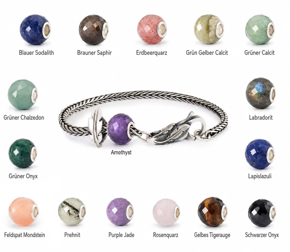 Phönixfeder Armband (Silber Verschluss)