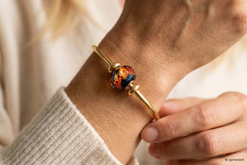 Trollbeads Feuer Bead (Black November Edition) – Armspange