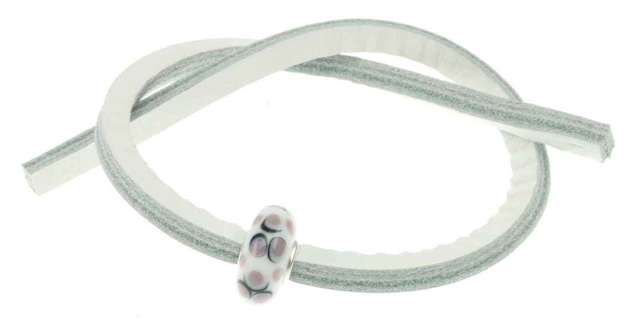 Bild von Trollbeads Unikat Single Lederarmband Weiß 2