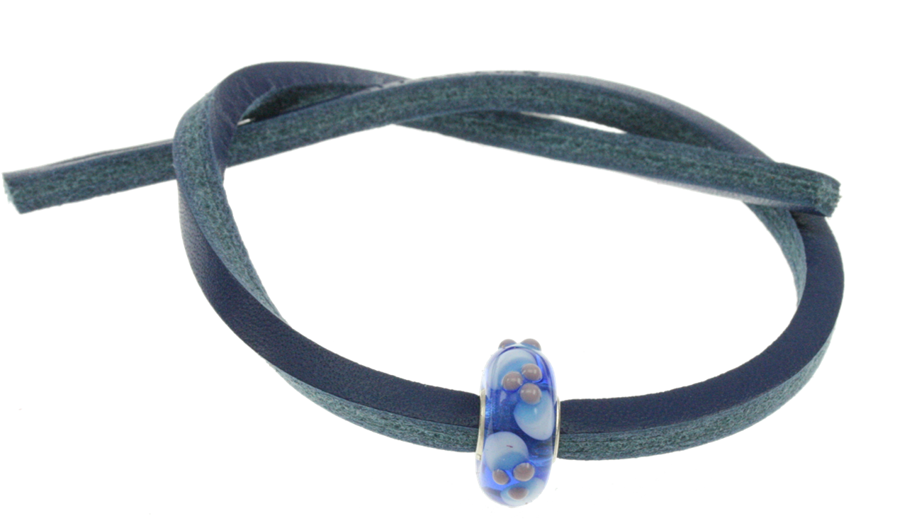 Bild von Trollbeads Unikat Single Lederarmband Blau