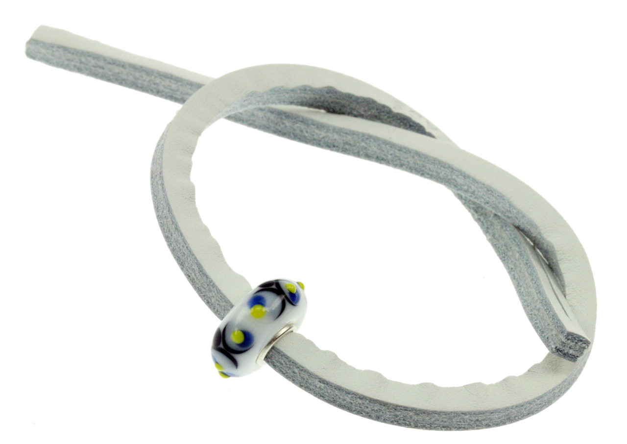 Bild von Trollbeads Unikat Single Lederarmband Weiß